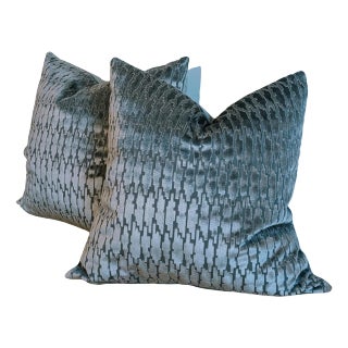 Pierre Frey Lecco Velvet 22" Pillows - Set of 2 For Sale