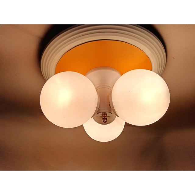 1970s Modern Ceiling Light in Opaline Glass, 1970s For Sale - Image 5 of 12
