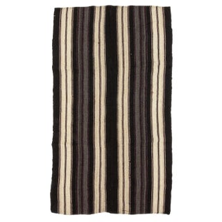 1960s Vintage Striped Handwoven Kilim Rug- 5′2″ × 9′2″ For Sale