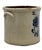 Ceramic Antique American 2 Gallon Stoneware Storage Crock With Beautiful Hand Decorated Blue Flower Design Circa Mid 1800s For Sale - Image 7 of 18