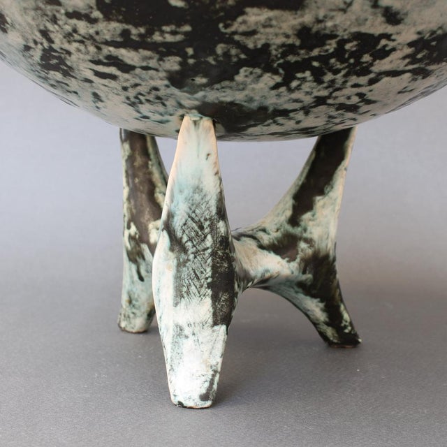Mid-Century French Ceramic Bowl on Tripod Stand by Jacques Blin, 1950s For Sale - Image 18 of 18