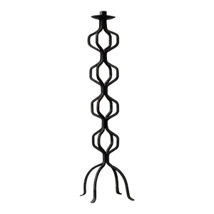 Vintage Wrought Iron Undulating Floor Candelabra, Circa 1970s