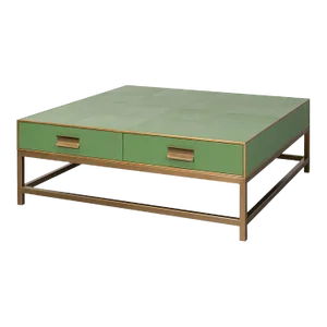 Green Leather Coffee Table