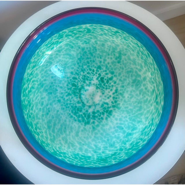 Glass David Leppla Hand-Blown Centerpiece Bowl - Studio Art Glass - DKL Studio 1990s For Sale - Image 7 of 8