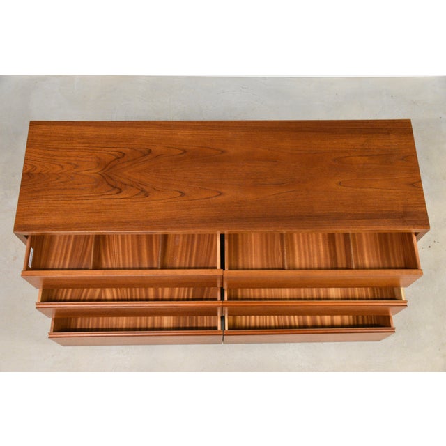 1960s 1960s Refinished Danish Modern Teak 60” Dresser For Sale - Image 5 of 9