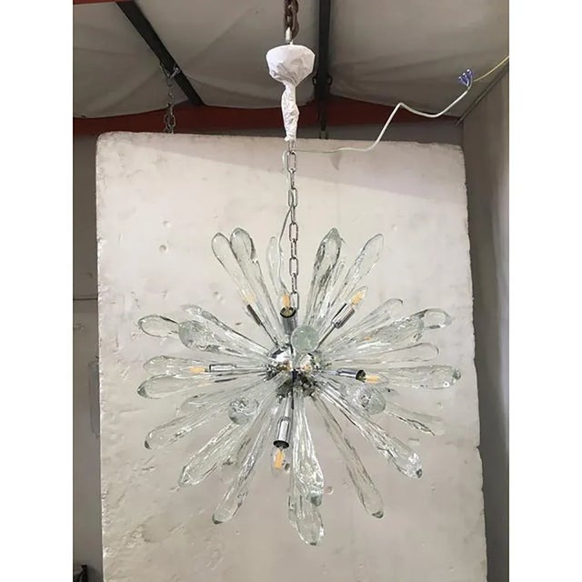 Tan Murano Glass Ice Clear Sputnik Chandelier by Simoeng For Sale - Image 8 of 9