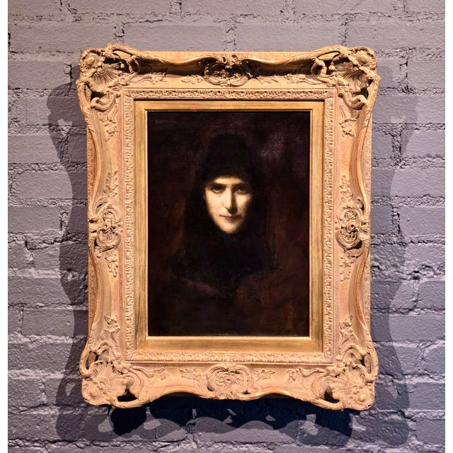 Realism Jean-Jacques Henner - La Religieuse ( the Nun) -19th Century Oil Painting For Sale - Image 3 of 12