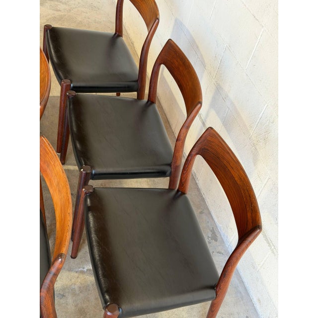 In Style of J.l. Møller Rosewood Dining Chairs Set of 6 Manufactured in Denmark Mid-Century Modern 1960s For Sale - Image 10 of 13
