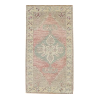Oriental Hand Knotted Rug Turkish Mini Rug 1'8" x 3' For Sale