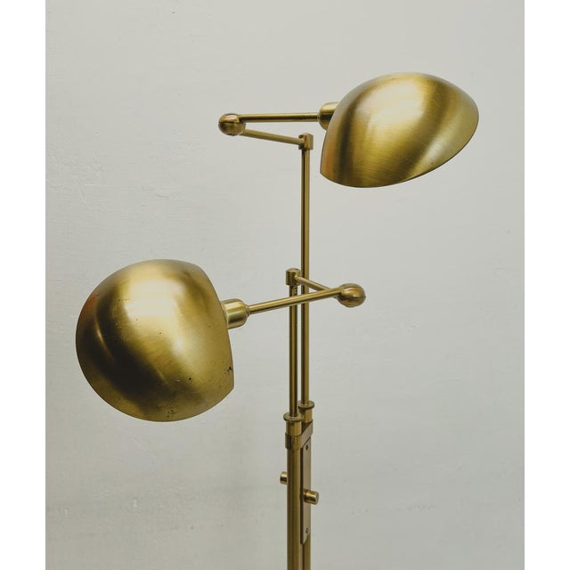 Vintage Brass Twin Double Holtkotter Floor Lamp, 1970s For Sale - Image 10 of 16