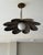 Handmade Black Antique Brass Finish Pendant Light, Floral Metal Ceiling Light, Milk Glass Globe, Vintage Home Decor For Sale - Image 4 of 13
