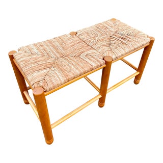 French Inspired Wicker Bench For Sale