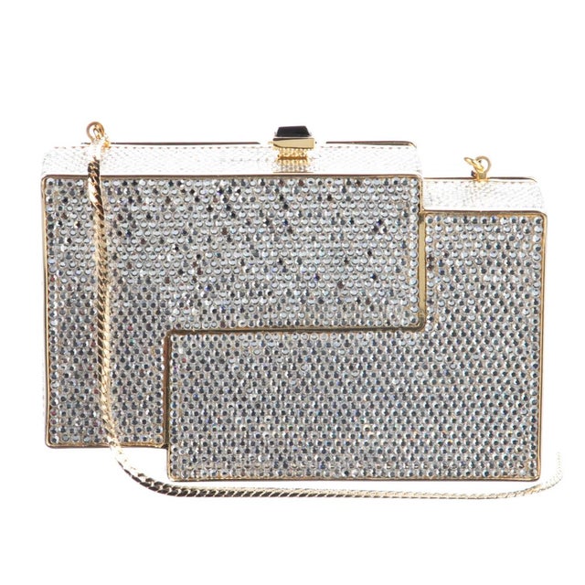 Contemporary 1985 Judith Leiber Crystal Tetris Minaudiere Evening Shoulder Clutch Handbag Vintage For Sale - Image 3 of 18