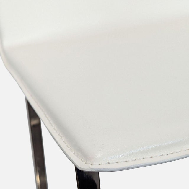 Cb2 Faux Leather Bar Stool For Sale - Image 9 of 11