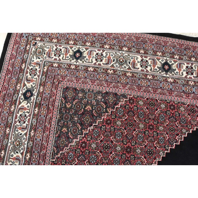 Black Bidjar Rug 10′ X 14’3” Black Wool Vintage Traditional Hand-Knotted Carpet For Sale - Image 8 of 15