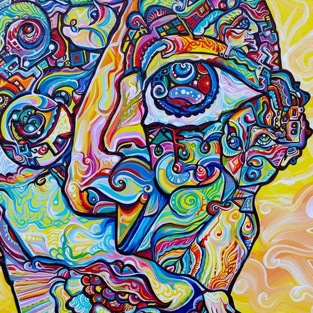 Contemporary Alexander Arshansky, Cubist Portrait "Monopoly Man" For Sale - Image 3 of 4