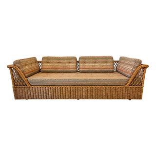 1970's McGuire Furniture Rattan "Willow" Collection Sofa by Davis Allen for McGuire For Sale