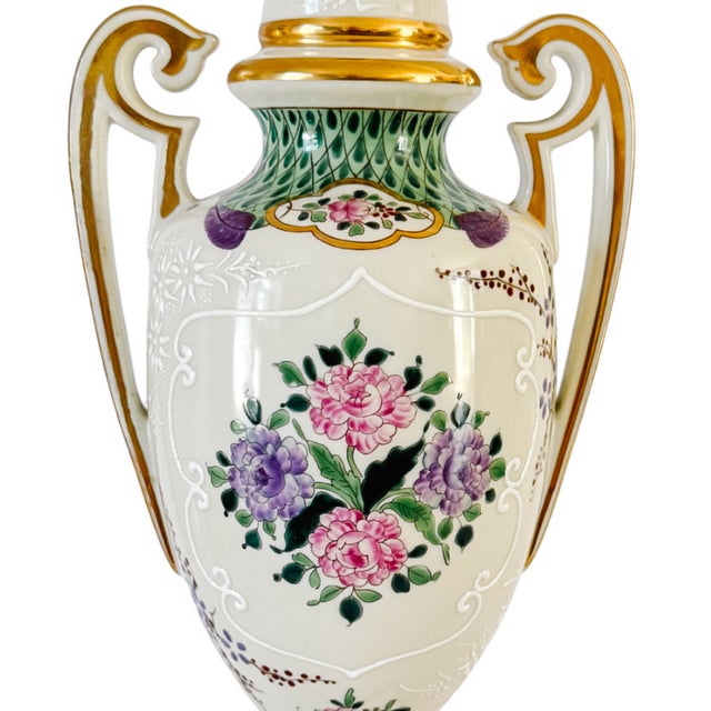 Antique 19th Century Edmé Samson Hand-Painted Armorial Urns With Gilt Bronze Mounts - Pair For Sale - Image 13 of 17