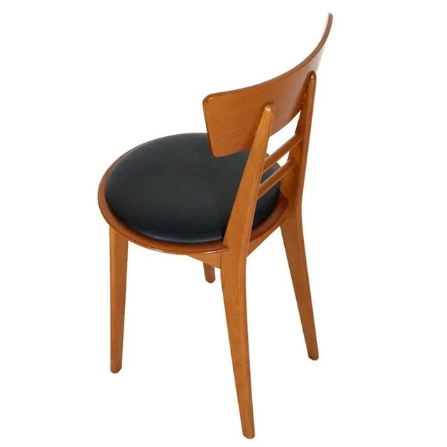 Mid-Century Modern Italian Beech & Rubber Side Chair For Sale - Image 4 of 6
