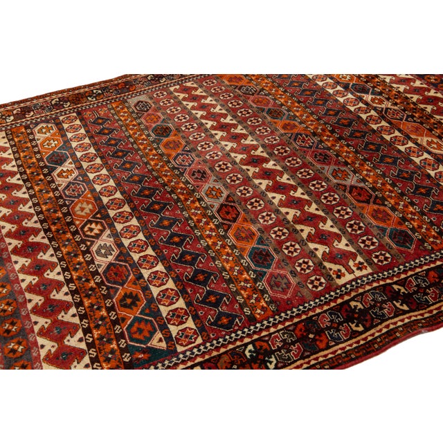 Vintage Persian Shiraz Room Size Wool Rug For Sale In New York - Image 6 of 8