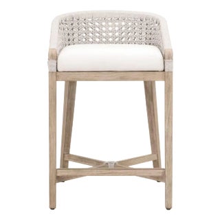 Essentials For Living Montecito Natural Gray Mahogany Counter Stool For Sale