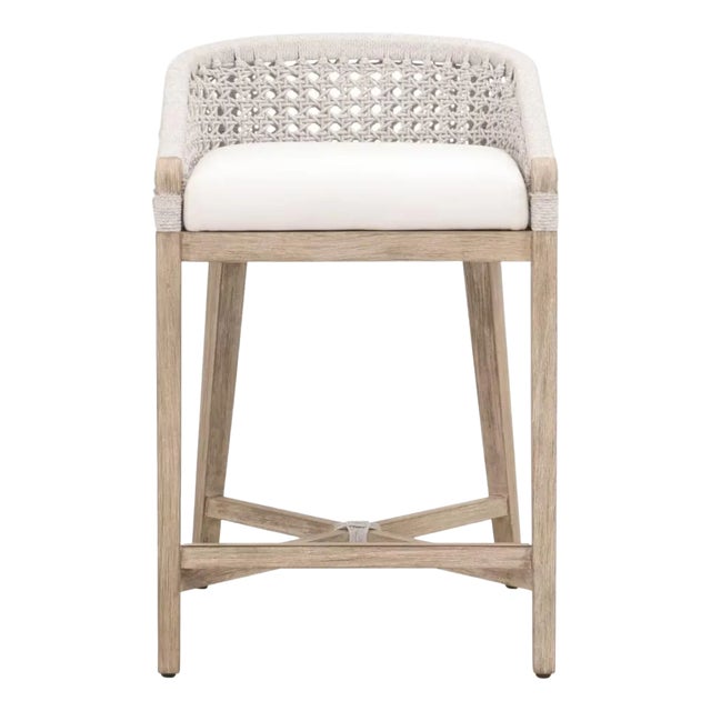 Essentials For Living Montecito Natural Gray Mahogany Counter Stool For Sale
