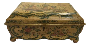 Venetian Rococo Lacquered Wooden Yellow Box, 1750