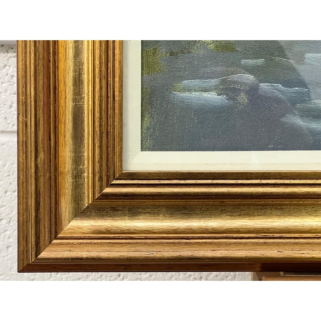 Vintage Post-Impressionist Painting of Tree-Lined River in the Irish Countryside 1980 Circa For Sale - Image 6 of 10