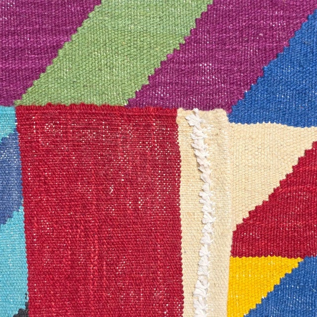 Hand-Woven Wool Op Art Tapestry After Bridget Riley "Nataraja" For Sale - Image 9 of 9