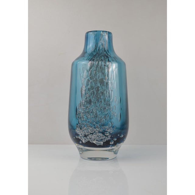 Glass Blue Glass Vase by Heinrich Löffelhardt for Zwiesel, 1970s For Sale - Image 7 of 13