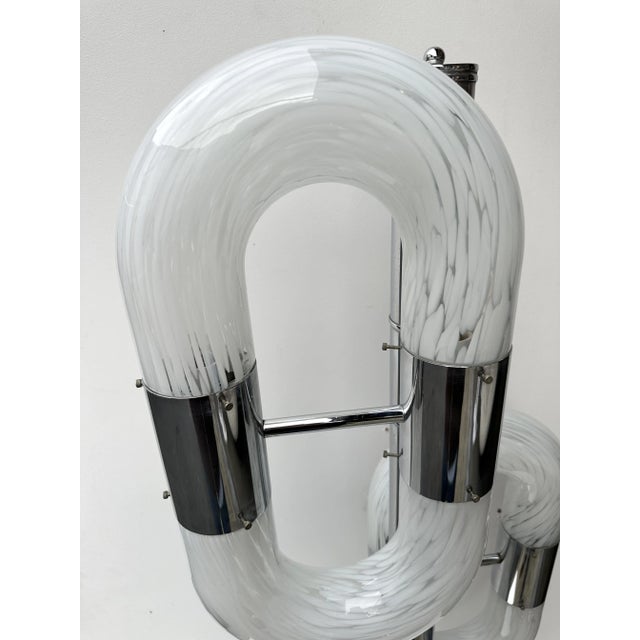 Metal Chain Floor Lamp Murano Glass by Aldo Nason for Mazzega, Italy, 1970s For Sale - Image 11 of 12