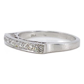 1920s Antique Platinum Old European Diamond Ring, Size 7 For Sale