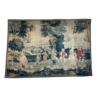 18th Century Lille Tapestry in Wool and Silk attributed to Teniers for Atelier G. Wernier For Sale