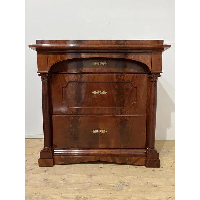 Wood Small Chest of Drawers in Pyramid Mahogany For Sale - Image 7 of 7