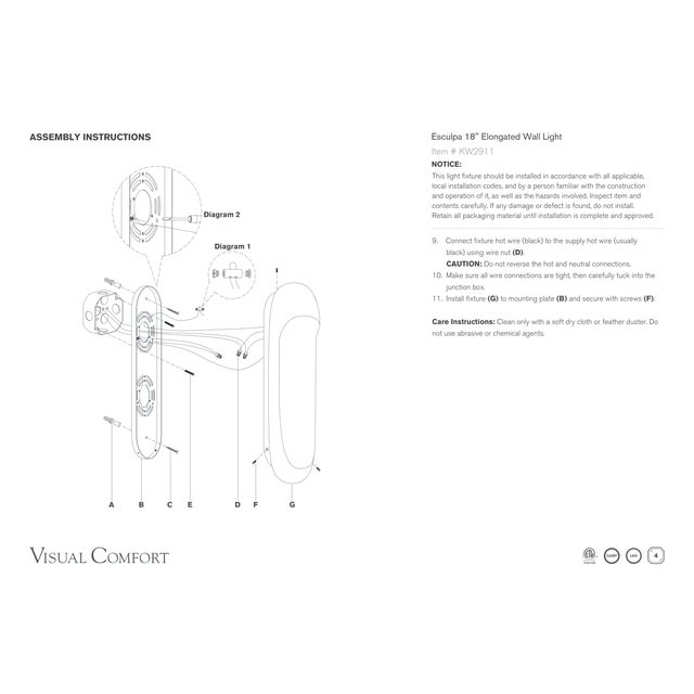 Kelly Wearstler for Visual Comfort Signature Esculpa 18" Elongated Wall Light in Alabaster and Polished Nickel For Sale - Image 9 of 9