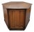 Circa 1970 Mid-Century Modern Hexagonal Walnut Side Table With Large Cabinet For Sale