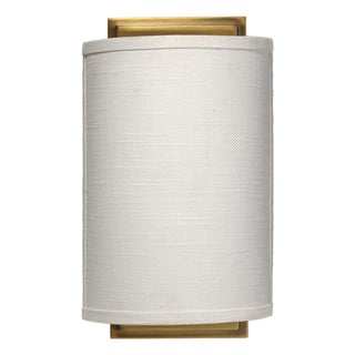 Jamie Young Riley Wall Sconce in White Linen For Sale