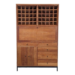Room & Board Custom Bar Cabinet With Wine Rack For Sale