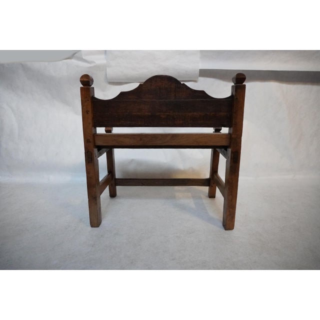 Antique Walnut Bench Seat With Back Rest For Sale - Image 4 of 13