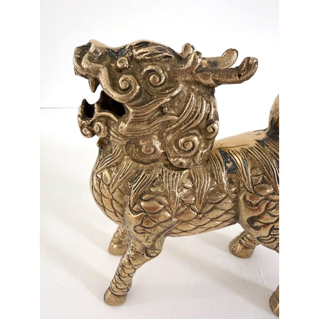 Brass Vintage Brass Foo Dog Incense Burner For Sale - Image 8 of 14