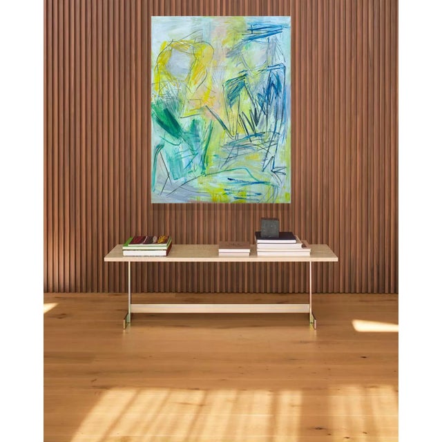 Textile "Chance Encounter" by Trixie Pitts Abstract Pop-Art Inspired Oil Painting For Sale - Image 7 of 12