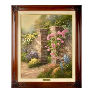 Thomas Kinkade "The Rose Garden, " the Rose Collection, Framed Sp 57/120 For Sale