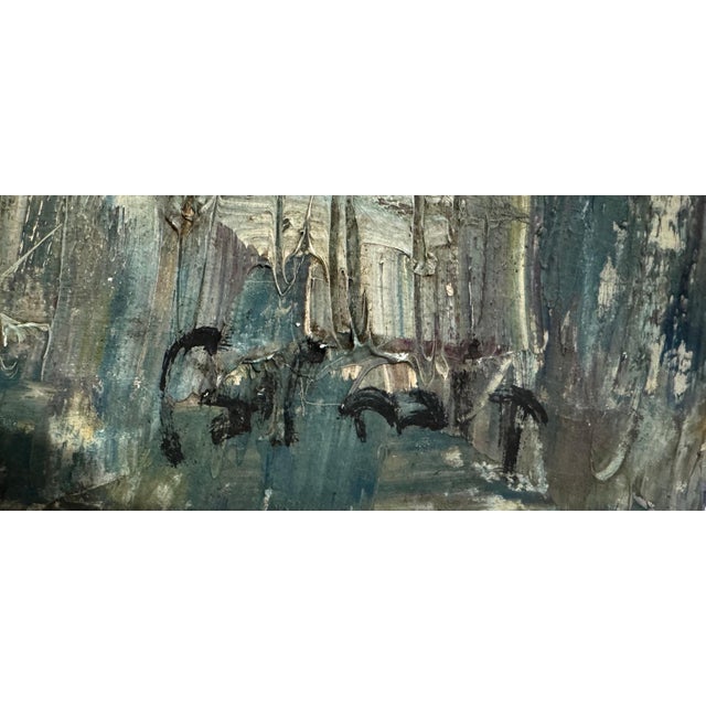 Green Yaakov Loebel, Israeli Cityscape Abstract Expressionist Oil Painting Yaacov Kuba Leibel For Sale - Image 8 of 8