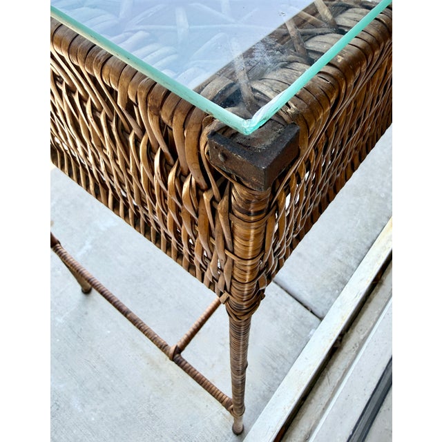 1970's Wicker & Rattan on Iron Frame, Vanity For Sale - Image 12 of 13