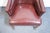 Late 20th Century Hickory Leather Co. Burgundy Leather Upholstered Wheeled Club Game Chair For Sale - Image 5 of 10