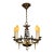 1920s Cast Brass 5 Light Chandelier With White Candles For Sale