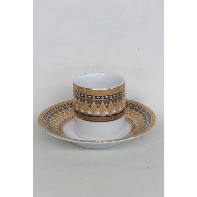 Late 20th Century Yamasen Japan Fine Porcelain Espresso Cup and Saucer 2pc Set Gold Plated For Sale - Image 11 of 12