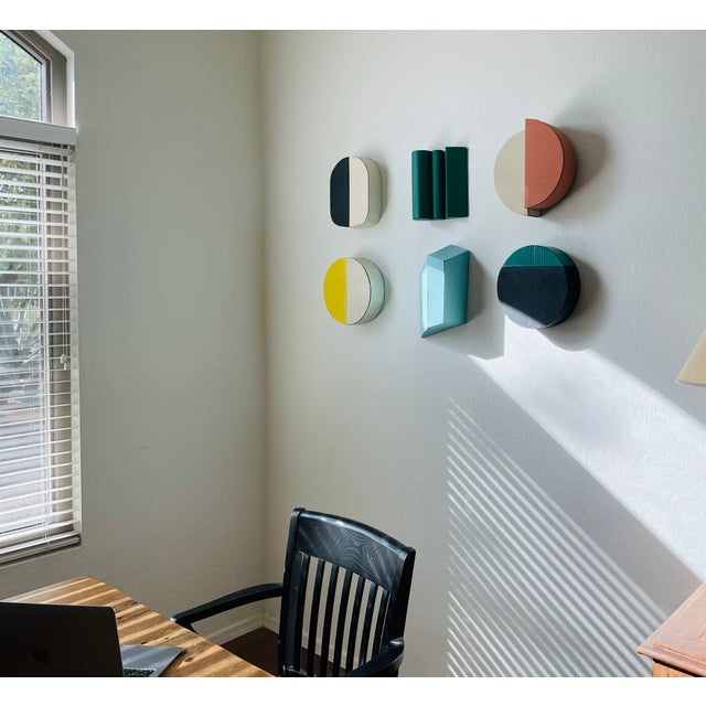 Paper Round Sculpture With Black and Green For Sale - Image 7 of 7