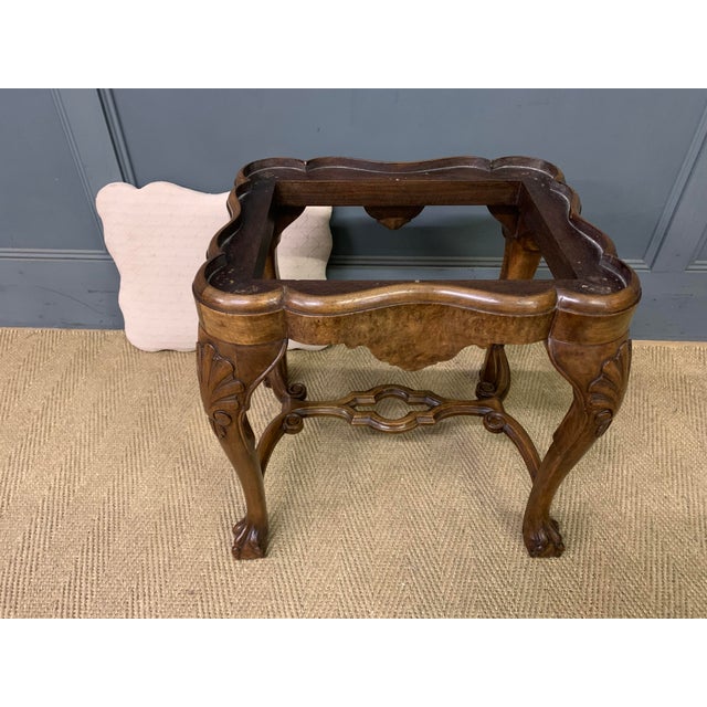 Queen Anne Style Burr Walnut Stool, 1900 For Sale - Image 10 of 13