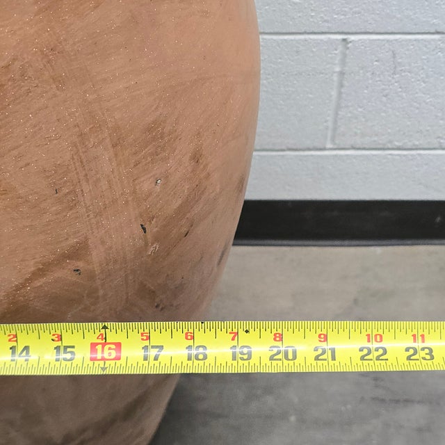 Ceramic Large Rustic Terra Cotta Amphora Floor Vase For Sale - Image 7 of 9